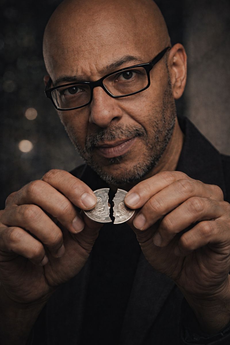 Meichyl Jaymz performing the coin split illusion